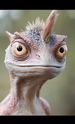 a close up view of a creature looking at the camera