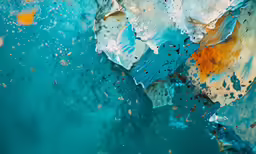 drops and oranges of water on a large piece of material