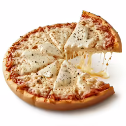 a pizza has a slice taken out of it