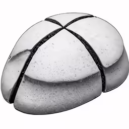 a large, black and white object with braids on it