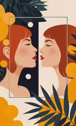 an image of the silhouettes of two women with their faces in frames