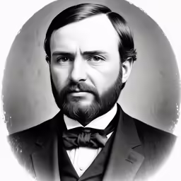an old portrait is shown with the head of a man in a bow tie