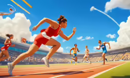 many people running in a competition on a sunny day