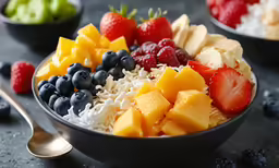 a bowl filled with different kinds of fruit