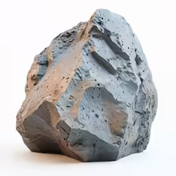 a rock with dirt that is on a white background