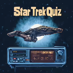 a poster for star trek quiz in an advertisement