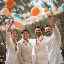 a couple and some people at an event