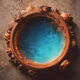 looking down at an object that looks like a bowl