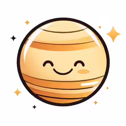 a cartoon planet with stars on it