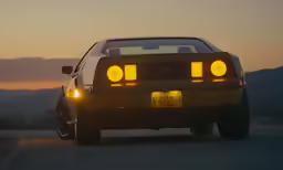 the car is driving up the mountain road