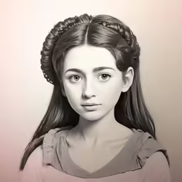 a woman with long hair in a long braid