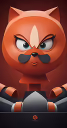 an animation cat from a film with a serious look