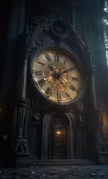 a large metal clock on the side of a building