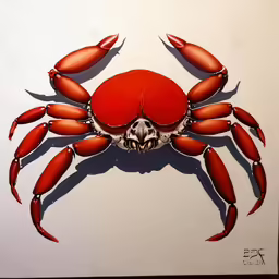 an image of a crab painted on the wall