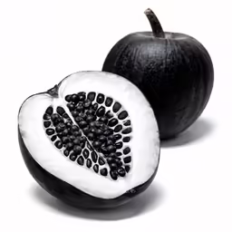 the half - eaten passion fruit, and an open one