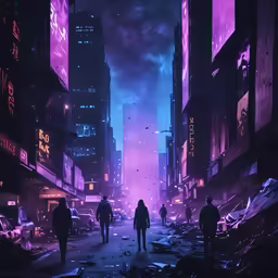 people are walking on the street during the night