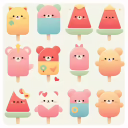 the cartoon character pops is designed with bear images and colors