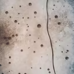 a grungy white background with a few round holes