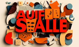 a close up of the word, aufer sale