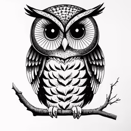 an owl sitting on a branch with eyes closed