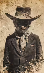 a weird looking person with something strange around his neck