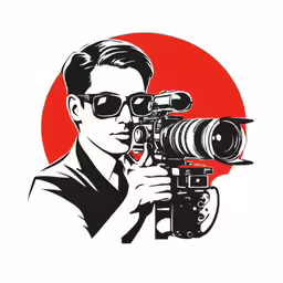 a man in sunglasses holding a video camera