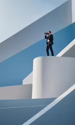 a person looking into a camera in a surreal manner