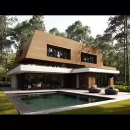 a very nice modern house with large windows