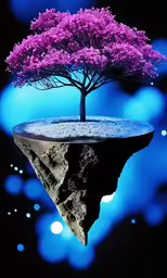 a single tree on the tip of a small island