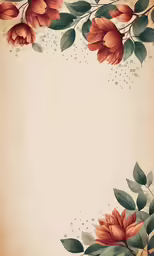 an artistic floral card with leaves and flowers