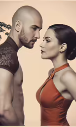 a man and a woman posing for a photograph