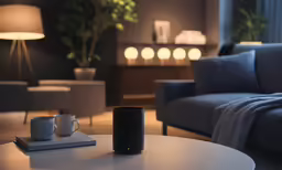 there is a black cup on the table in front of the white one