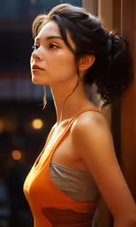 an illustration of a woman with dark hair