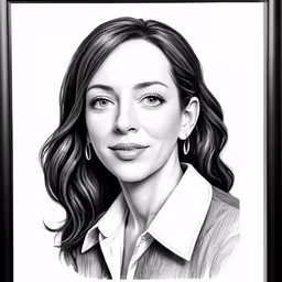 a portrait of a woman is shown in a frame