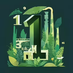 the letters and numbers are illustrated with jungle vegetation