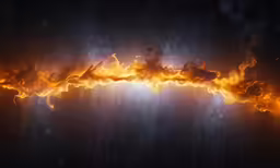 a red and orange fire on a dark background