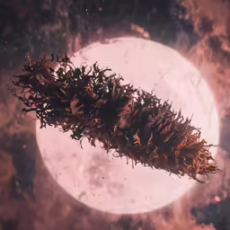 an abstract view of the moon in the distance