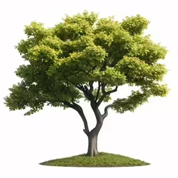 the tree is in the top of a grassy hill