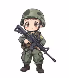 a soldier holding a rifle and wearing camouflage gear
