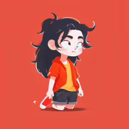 an anime girl walking while holding a soda