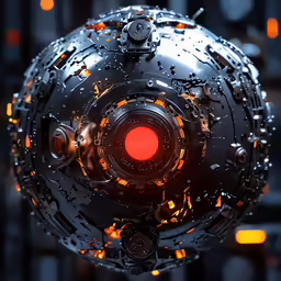 there is a large ball that has various gear