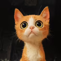 a close up of a cat with brown eyes