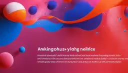 a picture of colorful bubbles and water against a bright pink background,colorful lines and bubbles create a dynamic background for the advertise