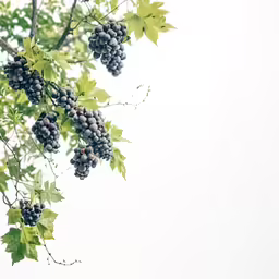 a bunch of black grapes sitting on top of a tree