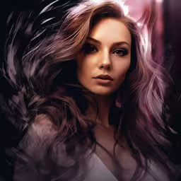 an artistic photo of a woman with long hair,a woman in white top with long hair