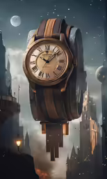 this watch is in the air, and is suspended on strings