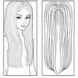 a line drawing of a doll in front and back
