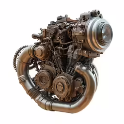 a motorcycle engine sitting on top of a white background
