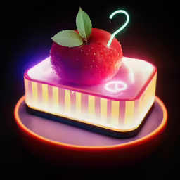 a single bright lit fruit on a black background