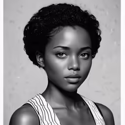 black and white photograph of a woman